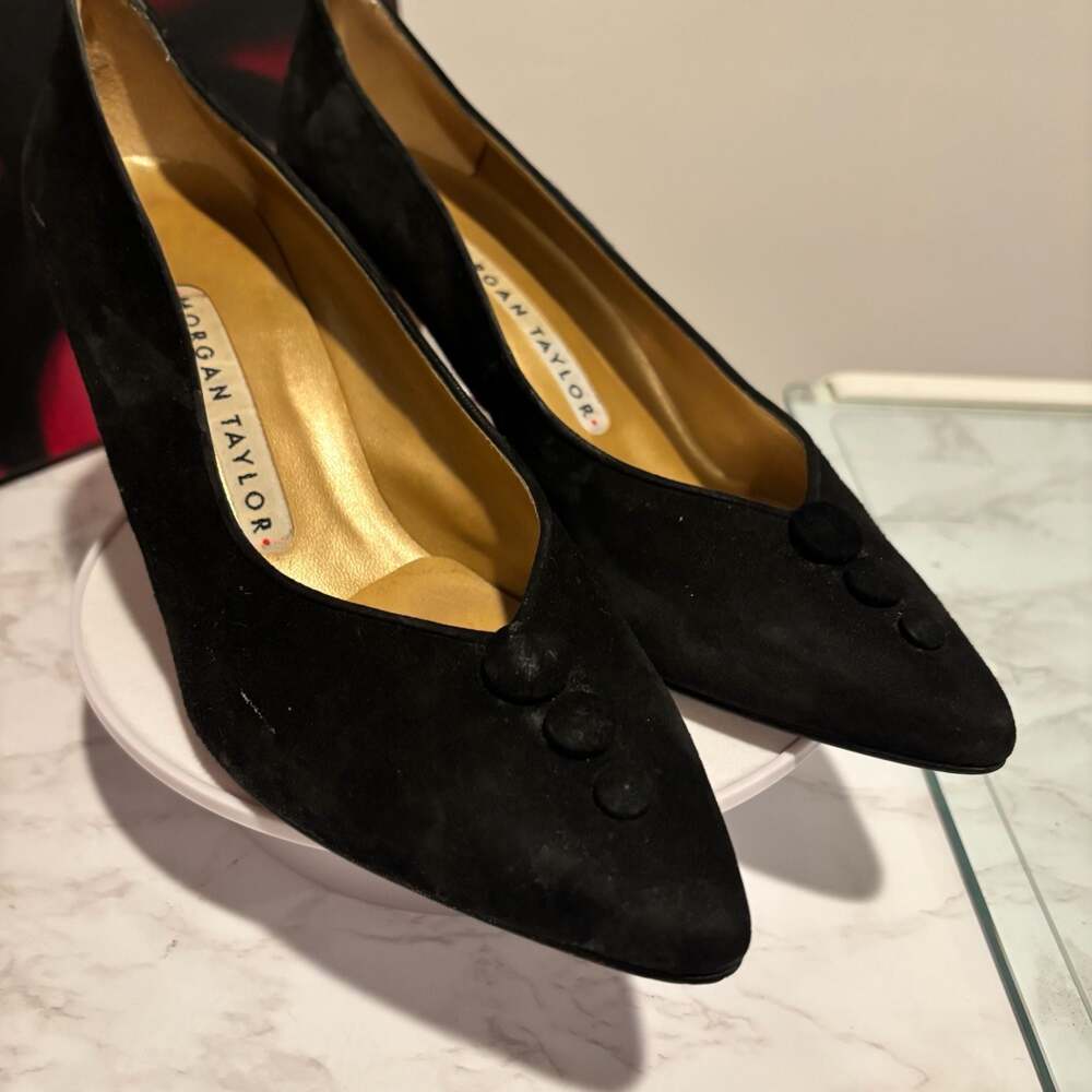 Morgan Taylor Women's Pumps Black Suede Size 8.5 - Picture 3 of 12